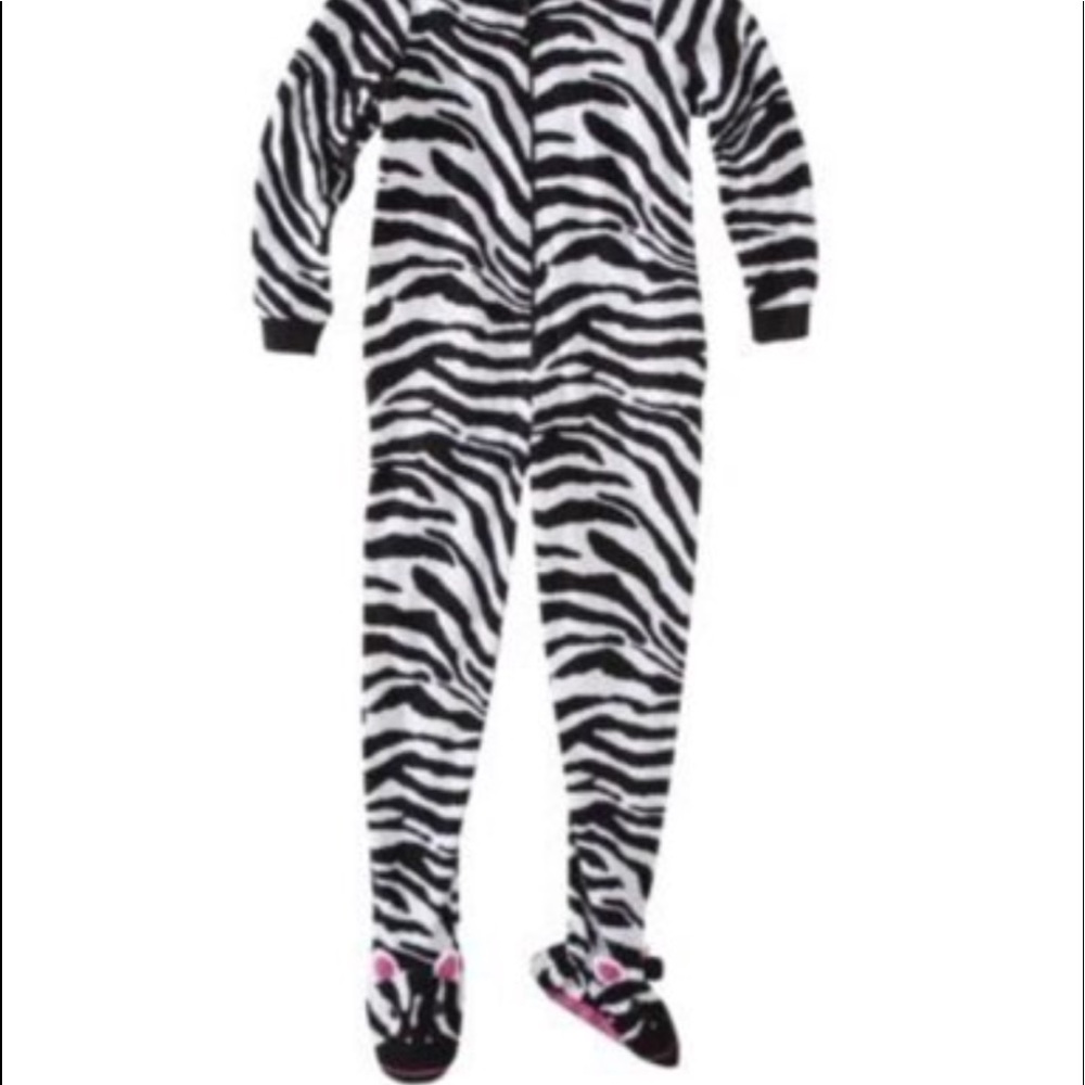Nick and Nora zebra adult onesie